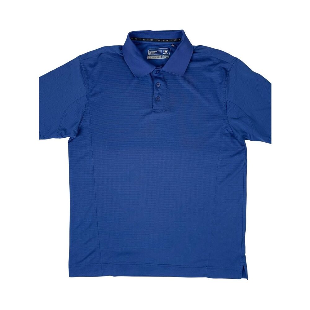 Cutter & Buck CB DryTec Blue Polo Pullover Golf Shirt-Mens Large